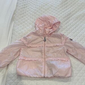 Moncler Light Pink Kids Raincoat ruffle hood 18-24 months